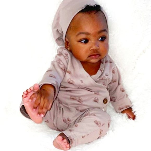 BÈBÈNCA ORGANICS  - Unisex Baby Kimono Romper/Jumpsuit - Canyon Print - Picture 2 of 5